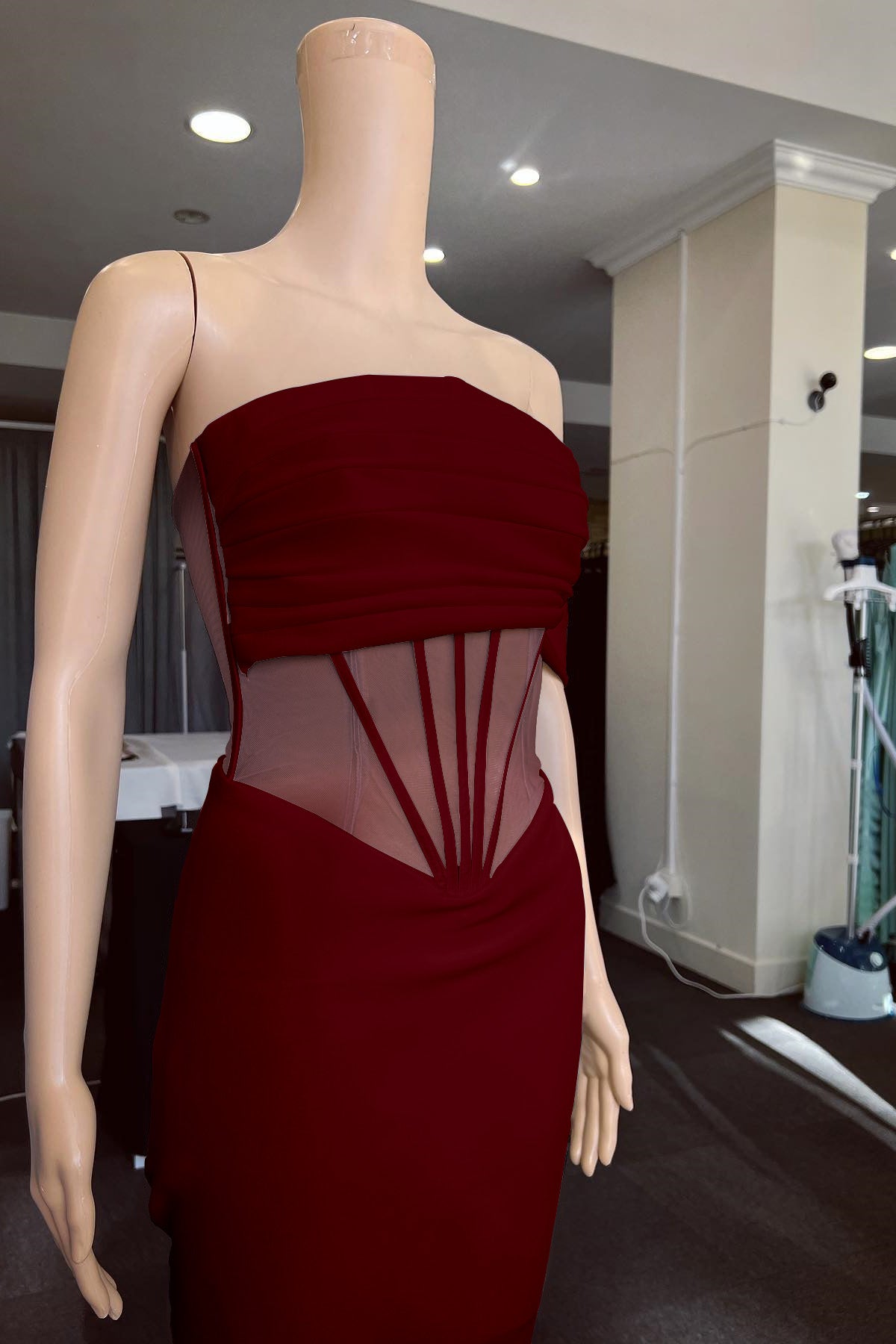 White Off the Shoulder Strapless Mermaid Formal Dress With Pleated