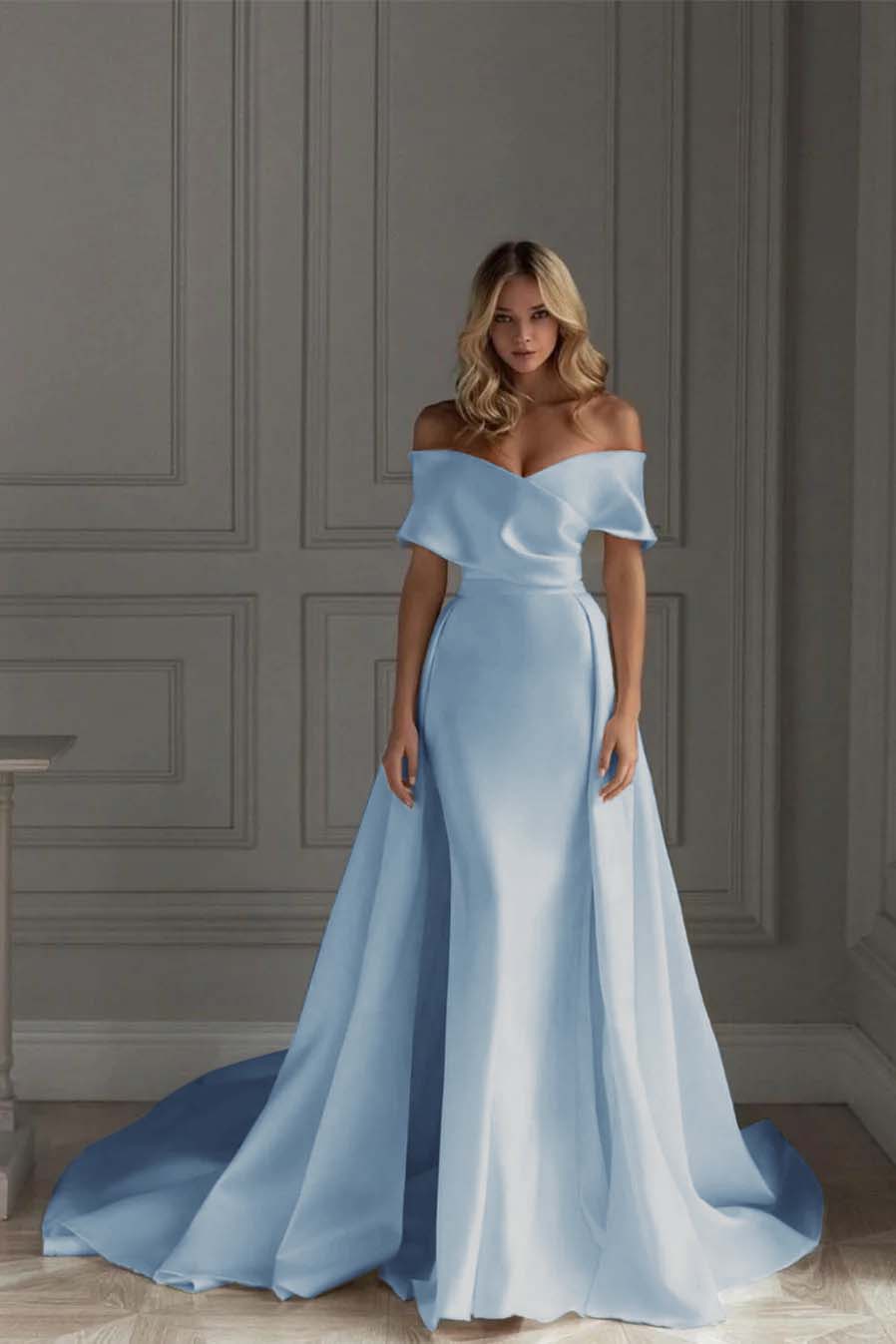 Off the Shoulder Strapless Sleeveless Long Formal Dress With Ruffles