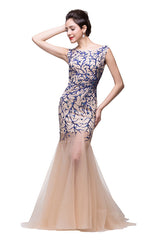 MISSHOW offers gorgeous Champagne Jewel party dresses with delicately handmade Crystal,Appliques in size 0-26W. Shop Floor-length prom dresses at affordable prices.