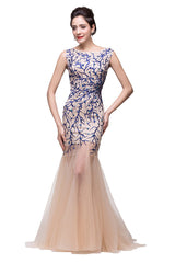 MISSHOW offers gorgeous Champagne Jewel party dresses with delicately handmade Crystal,Appliques in size 0-26W. Shop Floor-length prom dresses at affordable prices.
