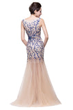 MISSHOW offers gorgeous Champagne Jewel party dresses with delicately handmade Crystal,Appliques in size 0-26W. Shop Floor-length prom dresses at affordable prices.