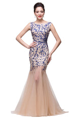 MISSHOW offers gorgeous Champagne Jewel party dresses with delicately handmade Crystal,Appliques in size 0-26W. Shop Floor-length prom dresses at affordable prices.