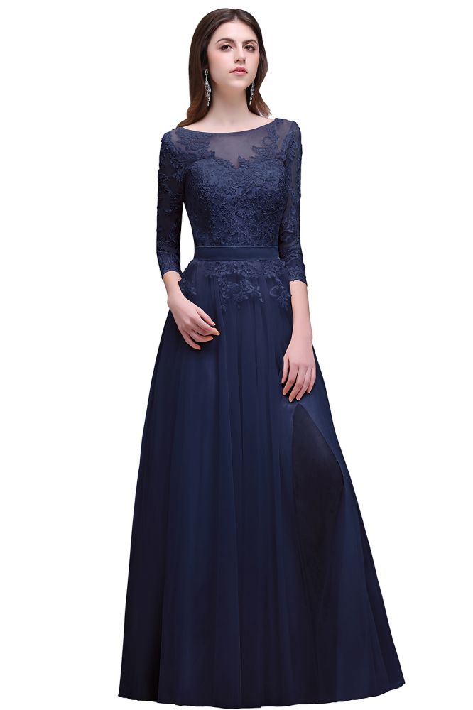 MISSHOW offers gorgeous Dusty Rose,Burgundy,Dark Navy,Light Champagne Jewel party dresses with delicately handmade Lace,Appliques,Buttons,Split Front in size 0-26W. Shop Floor-length prom dresses at affordable prices.