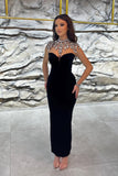 Charming Black Ankle-Length V-Neck Sleeveless Mermaid Prom Dress