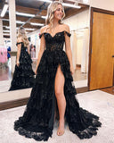 Charming Floor Length Sweetheart Sleeveless A Line Lace Prom Dress with Sweep Train-misshow.com