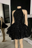Charming High-neck Sleeveless MIni Prom Dress With Beading-misshow.com