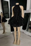 Charming High-neck Sleeveless MIni Prom Dress With Beading-misshow.com