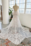 Charming Jewel Long Sleeves Chapel Mermaid Wedding Dress-misshow.com