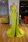 Charming Long One Shoulder Sleeveless Sequined Prom Dress With Slit-misshow.com