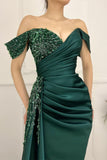 Charming Long Satin Sweetheart Portrait Prom Dresses With Ruched-misshow.com