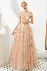 MISSHOW offers Charming Off Shoulder Aline Princess Dress Tulle Swing Evening Party Dress Quincenera Dress at a good price from Rose Gold,Tulle to A-line,Ball Gown,Princess Floor-length them. Stunning yet affordable Cap Sleeves Prom Dresses,Evening Dresses,Homecoming Dresses,Quinceanera dresses.