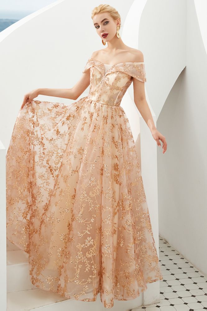 MISSHOW offers Charming Off Shoulder Aline Princess Dress Tulle Swing Evening Party Dress Quincenera Dress at a good price from Rose Gold,Tulle to A-line,Ball Gown,Princess Floor-length them. Stunning yet affordable Cap Sleeves Prom Dresses,Evening Dresses,Homecoming Dresses,Quinceanera dresses.