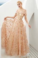 MISSHOW offers Charming Off Shoulder Aline Princess Dress Tulle Swing Evening Party Dress Quincenera Dress at a good price from Rose Gold,Tulle to A-line,Ball Gown,Princess Floor-length them. Stunning yet affordable Cap Sleeves Prom Dresses,Evening Dresses,Homecoming Dresses,Quinceanera dresses.
