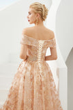 MISSHOW offers Charming Off Shoulder Aline Princess Dress Tulle Swing Evening Party Dress Quincenera Dress at a good price from Rose Gold,Tulle to A-line,Ball Gown,Princess Floor-length them. Stunning yet affordable Cap Sleeves Prom Dresses,Evening Dresses,Homecoming Dresses,Quinceanera dresses.