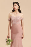 MISSHOW offers Charming Off the Shoulder Lace Mermaid Party Gown Slim Bridesmaid Dress at a good price from Misshow