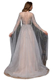 Looking for Prom Dresses,Evening Dresses,Homecoming Dresses,Quinceanera dresses in Tulle, A-line style, and Gorgeous Beading work  MISSHOW has all covered on this elegant Charming Tulle Floor Length Evening Party Dress Sparkly Beads Prom Dress with Back Cape.