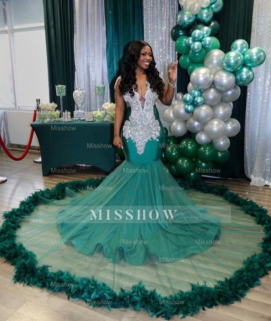 Pretty Sky Blue Strapless Sleeveless Mermaid Prom Dress Column Long With Pleats main image 1