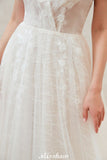 MISSHOW offers Chic Deep V-Neck White Tulle Princess Open Back Wedding Dress with Court Train at a good price from Ivory,Tulle to A-line Floor-length them. Stunning yet affordable Sleeveless .