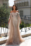 Chic Floor Length Sweetheart Mermaid Sequined Prom Dress with Lace