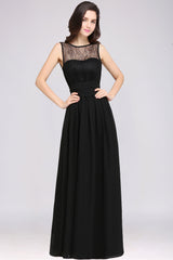 Chic Jewel Open-Back Bridesmaid Dresses with Bow Lace Ruffle Maid of Honor Dresses
