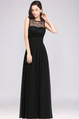 Chic Jewel Open-Back Bridesmaid Dresses with Bow Lace Ruffle Maid of Honor Dresses