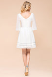 Chiffon Knee Length Simple Daily Casual Dress Beach Bridesmaid Dress-misshow.com