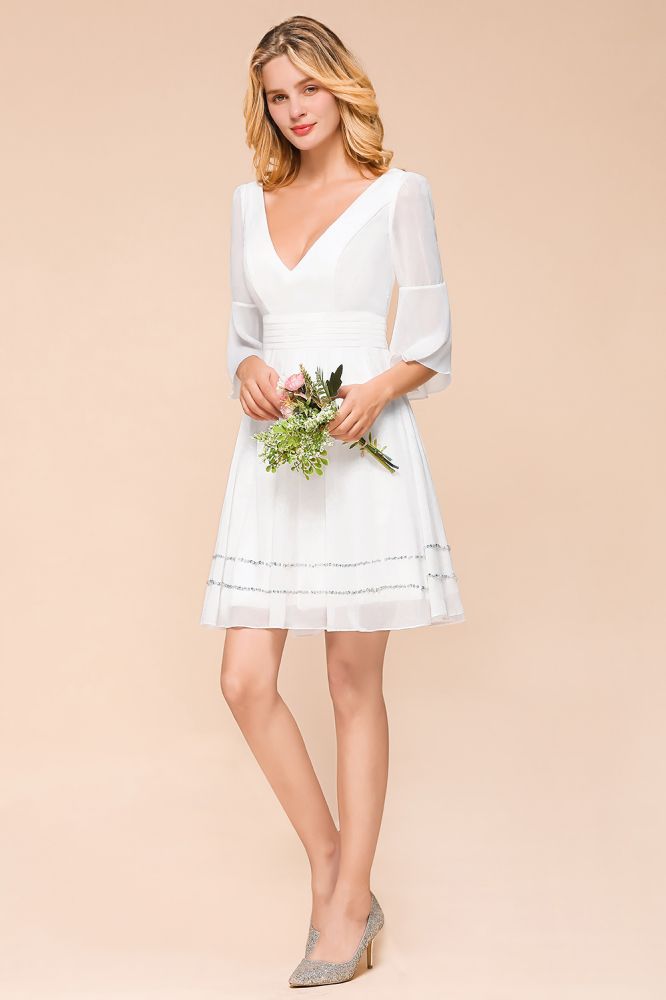 Chiffon Knee Length Simple Daily Casual Dress Beach Bridesmaid Dress | MISSHOW Chiffon Knee Length Simple Daily Casual Dress Beach Bridesmaid Dress | MISSHOW