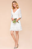 Chiffon Knee Length Simple Daily Casual Dress Beach Bridesmaid Dress-misshow.com