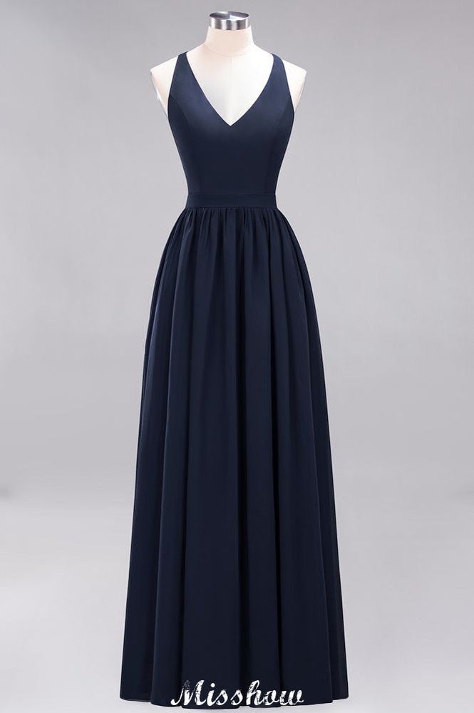 maid bridesmaid dresses V Neck Chiffon Bridesmaid Dresses Grape A Line Wedding Guest Party Gowns Empire Waist Ruched Maid Of Honor Dresses Plum Purple