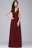 MISSHOW offers gorgeous White,Dusty Rose,Burgundy,Grape,Royal Blue,Dark Navy,Black,Dark Green V-neck party dresses with delicately handmade Ruched in size 0-26W. Shop Floor-length prom dresses at affordable prices.