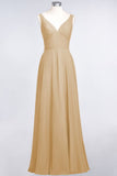 MISSHOW offers Chiffon V-Neck Straps Sleeveless Ruffles Floor-Length Bridesmaid Dress with Open Back at a good price from 100D Chiffon to A-line Floor-length them. Lightweight yet affordable home,beach,swimming useBridesmaid Dresses.