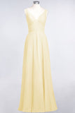 MISSHOW offers Chiffon V-Neck Straps Sleeveless Ruffles Floor-Length Bridesmaid Dress with Open Back at a good price from 100D Chiffon to A-line Floor-length them. Lightweight yet affordable home,beach,swimming useBridesmaid Dresses.