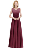 MISSHOW offers Crew Neck Lace Top Sleeveless Chiffon Bridesmaid Dress Aline Formal Dress at a good price from Dusty Rose,Burgundy,Dark Navy,100D Chiffon to A-line Floor-length them. Stunning yet affordable Sleeveless Bridesmaid Dresses.