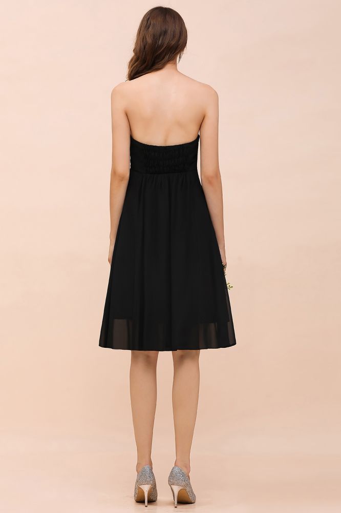 Cute Black knee length Bridesmaid Dress homecoming Dress for Girls | MISSHOW Cute Black knee length Bridesmaid Dress homecoming Dress for Girls | MISSHOW