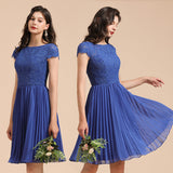 MISSHOW offers Cute Lace Chiffion Mini Party Dress Short Sleeves  Knee Length Homecoming Dress at a good price from Misshow