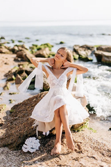 Cute Off-the-shoulder A-line Sleeveless Flower Girls Dress With Lace-misshow.com