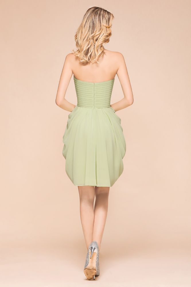 Cute Sleeveless slim Ruffle Chiffon Mini Bridesmaid Dress Wedding Guest Dress Cute Sleeveless slim Ruffle Chiffon Mini Bridesmaid Dress Wedding Guest Dress