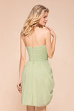 Cute Sleeveless slim Ruffle Chiffon Mini Bridesmaid Dress Wedding Guest Dress-misshow.com