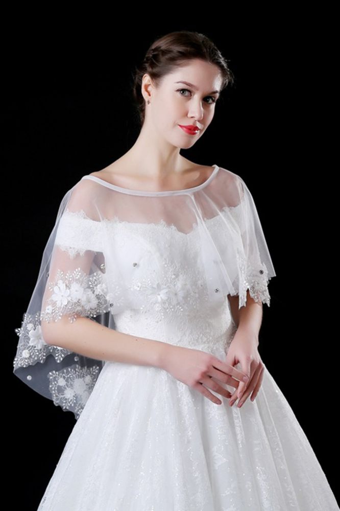 Shop MISSHOW US for a Cute Tulle /Lace White Sleeveless Wedding Wraps with Appliques. We have everything covered in this . 