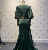Dark Green Long Evening Dresses | Prom dresses with sleeves-misshow.com