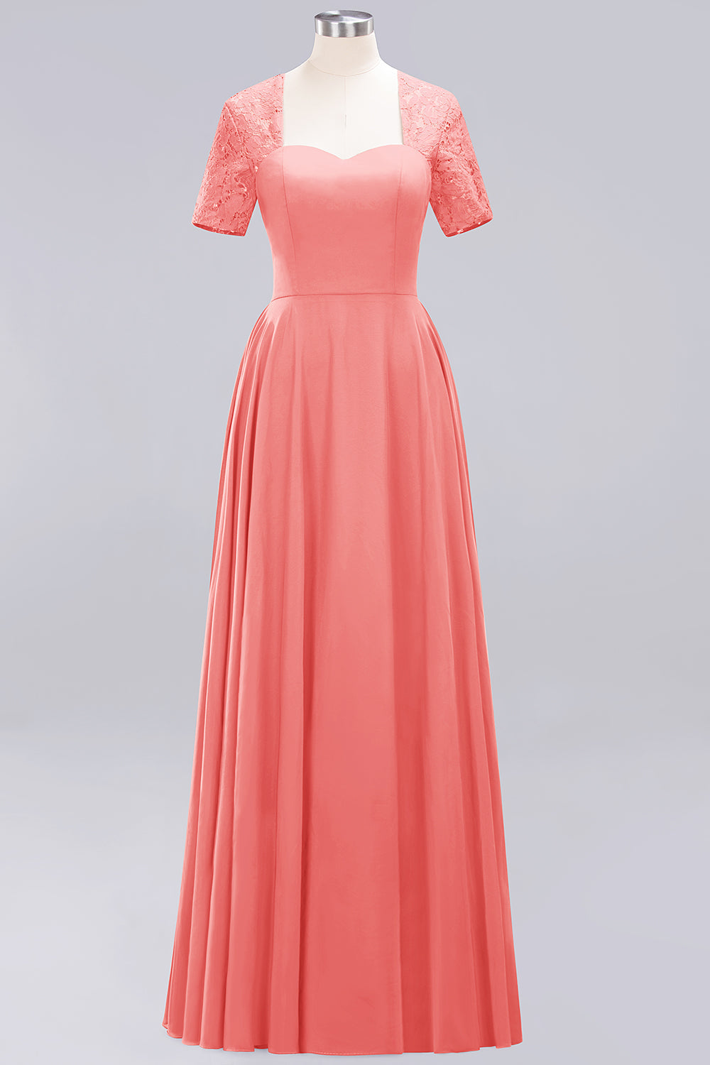 Dark Navy Open-Back Long Bridesmaid Dresses With Short Sleeves