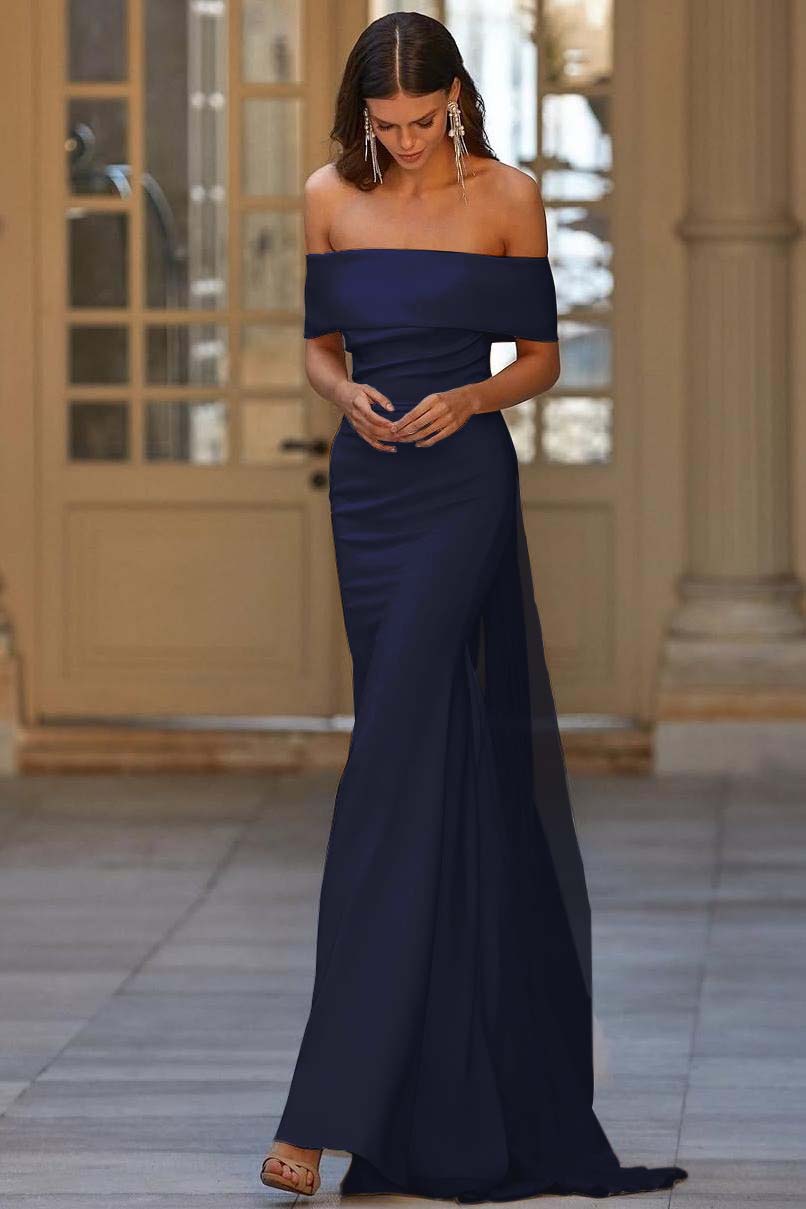 Off the Shoulder Strapless Mermaid Long Formal Dress With Tulle