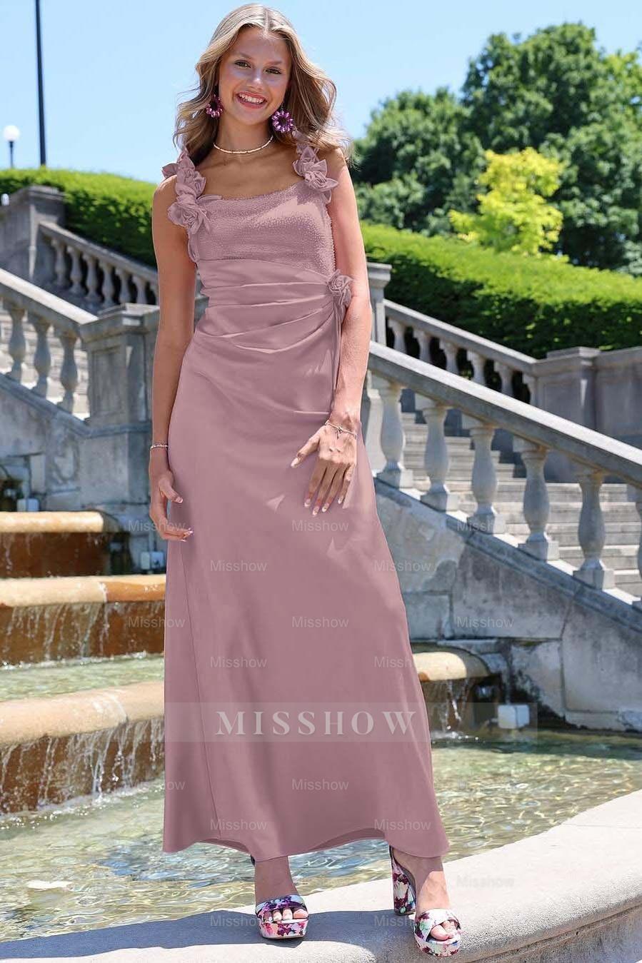 Charming Sleeveless Straps Mermaid Long Formal Dress With Pleated