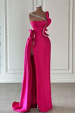 Designer Long Glitter Sleeveless Split Front Prom Dress With Ruffles