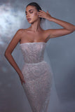 Designer Long Mermaid Sleeveless Lace Wedding Dress With Train-misshow.com