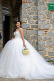 Designer Princess Long A-line Sequined Sleeveless Wedding Dresses