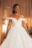 Designer Princess Off-the-shoulder A-line Wedding Dresses With Lace-misshow.com