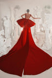 Designer Red Lace Straps Cocktail Dresses Short Glitter Sleeveless Prom Dresses-misshow.com