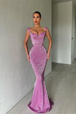 Designer Sequined Sleeveless Mermaid Prom Dress-misshow.com