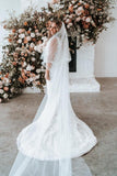Designer V-Neck Sleeveless Mermaid Wedding Dresses With Lace-misshow.com
